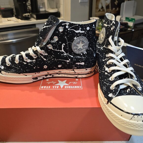 Converse Chuck Taylor All Star 70 High Men Sz 12 Paint Splatter A01171C NEW RARE - Picture 3 of 11